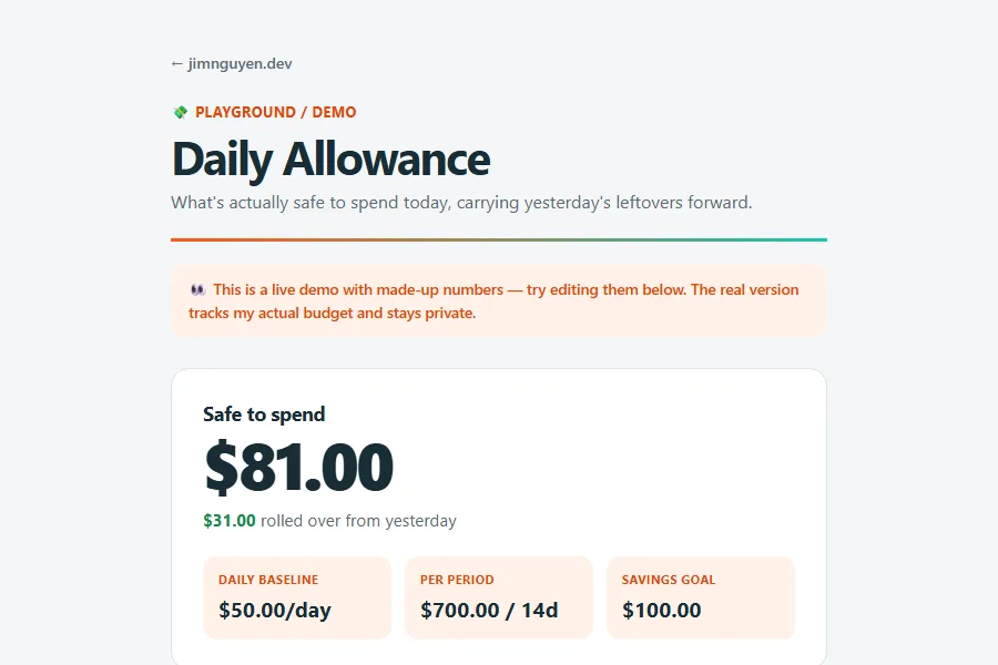 Daily Allowance