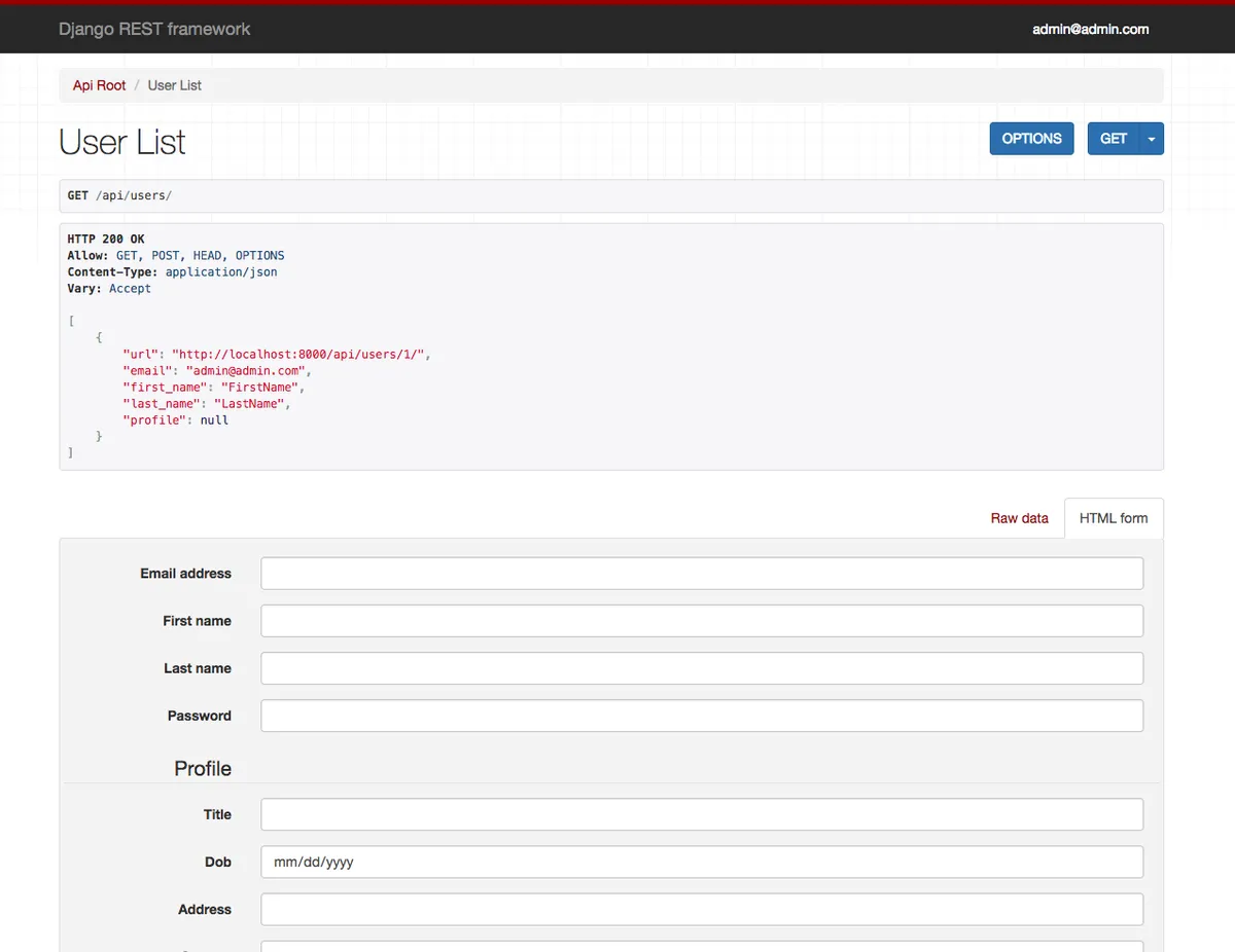 Profiles REST API